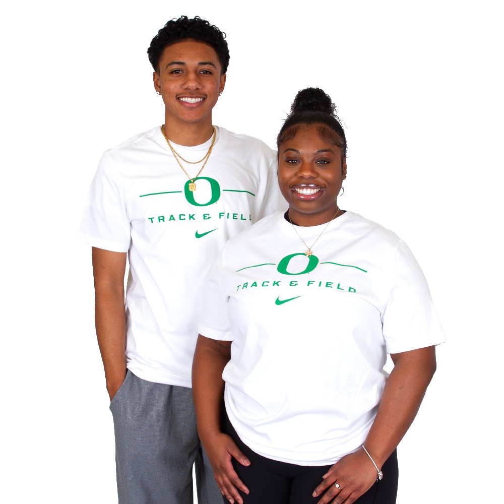 Classic Oregon O, Nike, White, Crew Neck, Cotton, Men, Track & Field, T-Shirt, 943084